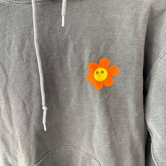 BDG urban Outfitters Retro 70s Floral Have a Nice Day Gray Hoodie S - Picture 4 of 6